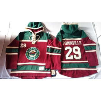 Wild #29 Jason Pominville Red Sawyer Hooded Sweatshirt Stitched NHL Jersey Wild #29 Jason Pominville Red Sawyer Hooded Sweatshirt Stitched NHL Jersey