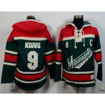 Wild #9 Mikko Koivu Green/Red Sawyer Hooded Sweatshirt Stitched NHL Jersey Wild #9 Mikko Koivu Green/Red Sawyer Hooded Sweatshirt Stitched NHL Jersey
