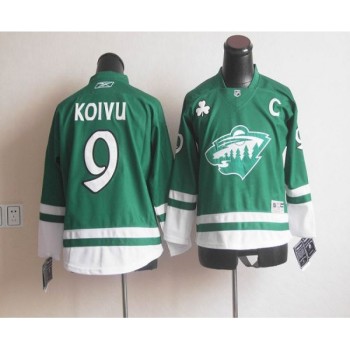 Wild St Patty's Day #9 Mikko Koivu Green Youth Stitched NHL Jersey
