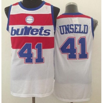 Wizards #41 Wes Unseld White Bullets Throwback Stitched NBA Jersey Wizards #41 Wes Unseld White Bullets Throwback Stitched NBA Jersey