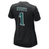 Women's Philadelphia Eagles #1 Jalen Hurts Carbon Black Super Bowl LIX Fashion Game Player Jersey