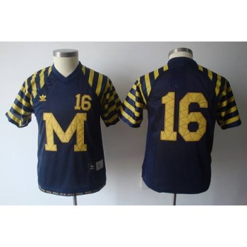 Wolverines #16 Denard Robinson Blue Under The Lights Stitched Youth NCAA Jersey Wolverines #16 Denard Robinson Blue Under The Lights Stitched Youth NCAA Jersey