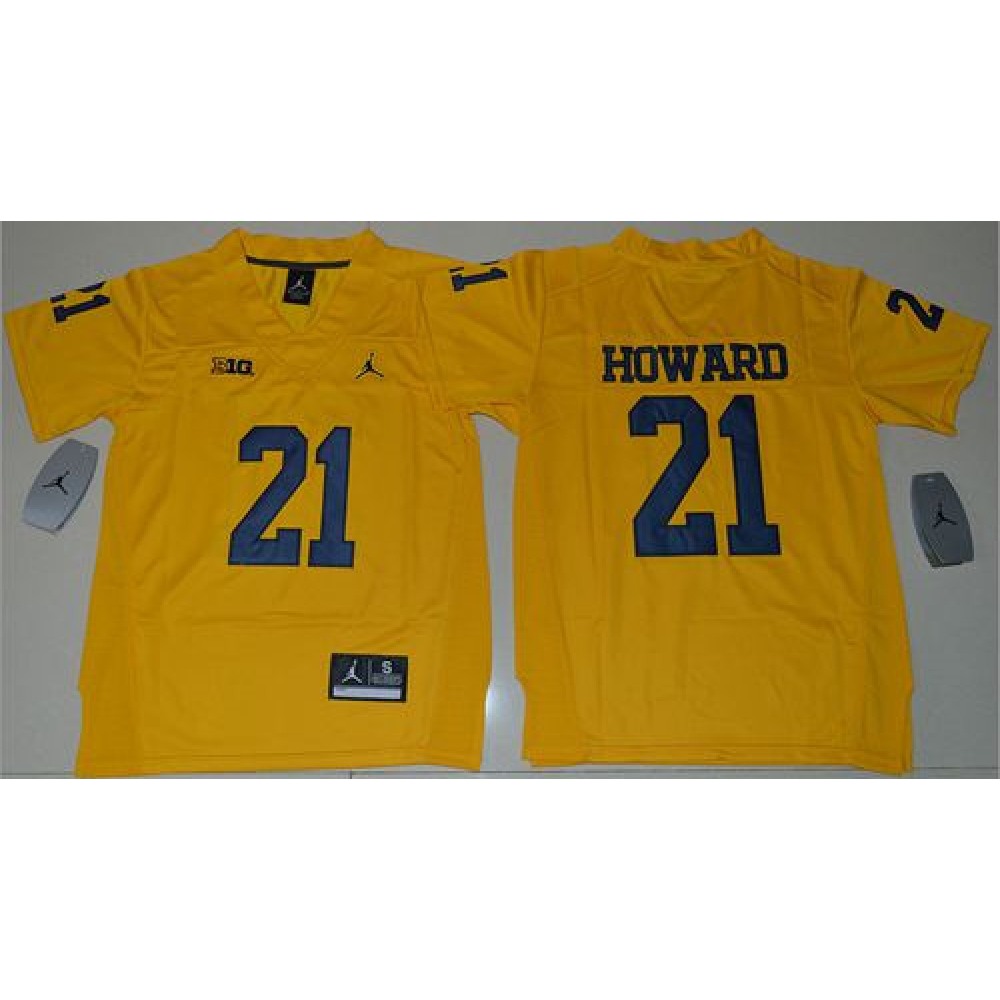 Wolverines #21 Desmond Howard Gold  Stitched Youth NCAA Jersey