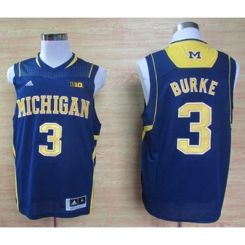 Wolverines #3 Trey Burke Navy Blue Basketball Stitched NCAA Jersey Wolverines #3 Trey Burke Navy Blue Basketball Stitched NCAA Jersey
