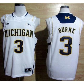 Wolverines #3 Trey Burke White Basketball Stitched NCAA Jersey Wolverines #3 Trey Burke White Basketball Stitched NCAA Jersey