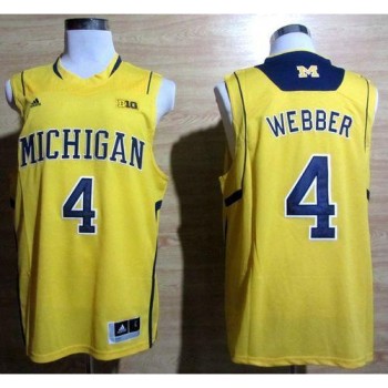Wolverines #4 Chris Webber Gold Basketball Stitched NCAA Jersey Wolverines #4 Chris Webber Gold Basketball Stitched NCAA Jersey