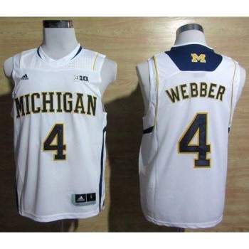 Wolverines #4 Chris Webber White Basketball Stitched NCAA Jersey Wolverines #4 Chris Webber White Basketball Stitched NCAA Jersey