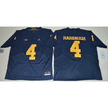 Wolverines #4 Jim Harbaugh Navy Blue Elite Stitched NCAA Jersey Wolverines #4 Jim Harbaugh Navy Blue Elite Stitched NCAA Jersey