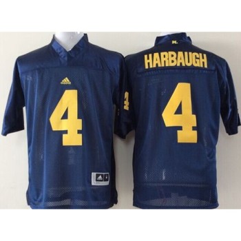 Wolverines #4 Jim Harbaugh Navy Blue Stitched NCAA Jersey Wolverines #4 Jim Harbaugh Navy Blue Stitched NCAA Jersey