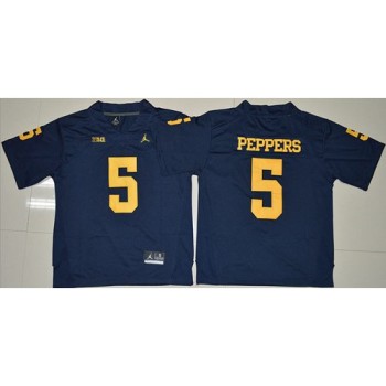 Wolverines #5 Jabrill Peppers Navy Blue  Stitched NCAA Jersey Wolverines #5 Jabrill Peppers Navy Blue  Stitched NCAA Jersey