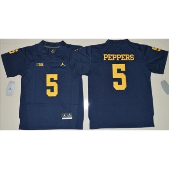 Wolverines #5 Jabrill Peppers Navy Blue  Stitched Youth NCAA Jersey