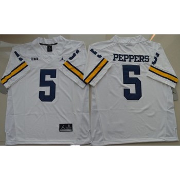 Wolverines #5 Jabrill Peppers White Stitched NCAA Jersey Wolverines #5 Jabrill Peppers White Stitched NCAA Jersey