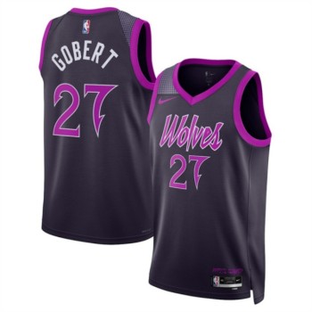 Men's Minnesota Timberwolves #27 Rudy Gobert Purple 2025/26 City Edition Stitched Jersey