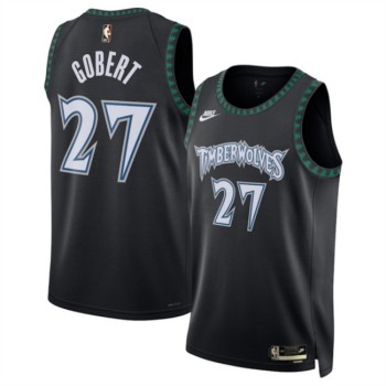Men's Minnesota Timberwolves #27 Rudy Gobert Black 2025 Classic Edition Stitched Jersey