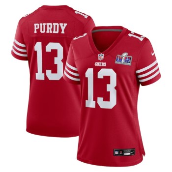 Women's San Francisco 49ers #13 Brock Purdy Scarlet Super Bowl LVIII Game Jersey Women's San Francisco 49ers #13 Brock Purdy Scarlet Super Bowl LVIII Game Jersey