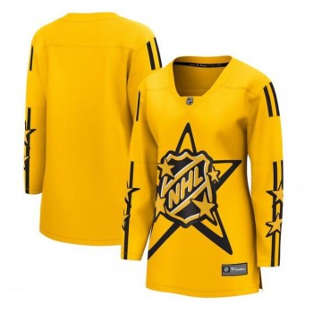 Women's All-Star Game 2024 Yellow Breakaway Stitched Hockey Jersey