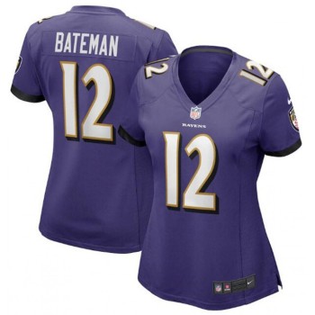Women's Baltimore Ravens #12 Rashod Bateman Purple Vapor Untouchable Limited Football Jersey(Run Small) Women's Baltimore Ravens #12 Rashod Bateman Purple Vapor Untouchable Limited Football Jersey(Run Small)