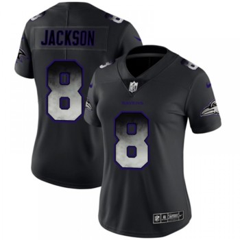 Women's Baltimore Ravens #8 Lamar Jackson Black 2019 Smoke Fashion Limited Stitched NFL Jersey(Run Small) Women's Baltimore Ravens #8 Lamar Jackson Black 2019 Smoke Fashion Limited Stitched NFL Jersey(Run Small)