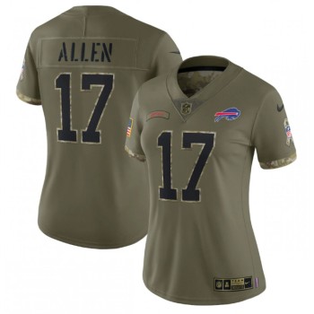 Women's Buffalo Bills #17 Josh Allen Olive 2022 Salute To Service Limited Stitched Jersey(Run Small) Women's Buffalo Bills #17 Josh Allen Olive 2022 Salute To Service Limited Stitched Jersey(Run Small)