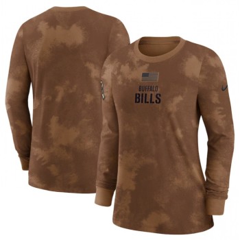 Women's Buffalo Bills Brown 2023 Salute To Service Long Sleeve T-Shirt(Run Small) Women's Buffalo Bills Brown 2023 Salute To Service Long Sleeve T-Shirt(Run Small)