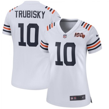 Women's Chicago Bears #10 Mitchell Trubisky White 2019 100th Season Limited Stitched NFL Jersey Women's Chicago Bears #10 Mitchell Trubisky White 2019 100th Season Limited Stitched NFL Jersey