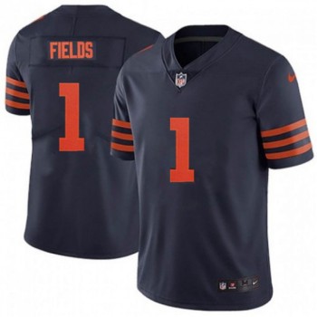Women's Chicago Bears #1 Justin Fields Navy Color Rush Limited Stitched Jersey(Run Small) Women's Chicago Bears #1 Justin Fields Navy Color Rush Limited Stitched Jersey(Run Small)