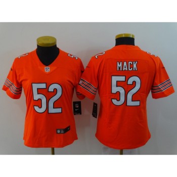 Women's Chicago Bears #52 Khalil Mack Orange Vapor Untouchable Limited Stitched NFL Jersey Women's Chicago Bears #52 Khalil Mack Orange Vapor Untouchable Limited Stitched NFL Jersey