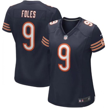 Women's Chicago Bears #9 Nick Foles Navy Stitched Jersey(Run Small) Women's Chicago Bears #9 Nick Foles Navy Stitched Jersey(Run Small)