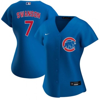 Women's Chicago Cubs #7 Dansby Swanson Royal Stitched Baseball Jersey(Run Small) Women's Chicago Cubs #7 Dansby Swanson Royal Stitched Baseball Jersey(Run Small)