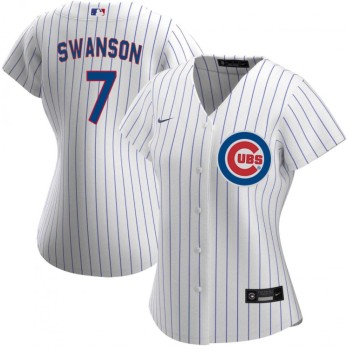 Women's Chicago Cubs #7 Dansby Swanson White Stitched Baseball Jersey(Run Small) Women's Chicago Cubs #7 Dansby Swanson White Stitched Baseball Jersey(Run Small)