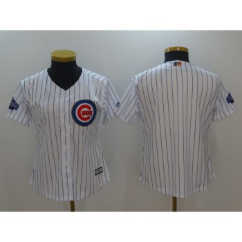 Women's Chicago Cubs Blank White Cool Base Stitched Baseball Jersey