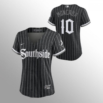 Women's Chicago White Sox #10 Yoan Moncada 2021 Black Connect city Stitched MLB Jersey Women's Chicago White Sox #10 Yoan Moncada 2021 Black Connect city Stitched MLB Jersey