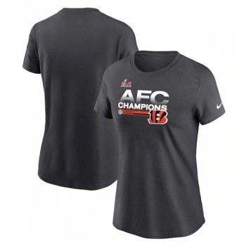 Women's Cincinnati Bengals 2022 Black AFC Champions T-Shirt (Run Small) Women's Cincinnati Bengals 2022 Black AFC Champions T-Shirt (Run Small)