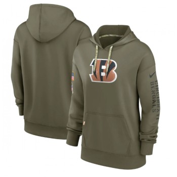 Women's Cincinnati Bengals 2022 Olive Salute to Service Therma Performance Pullover Hoodie(Run Small) Women's Cincinnati Bengals 2022 Olive Salute to Service Therma Performance Pullover Hoodie(Run Small)