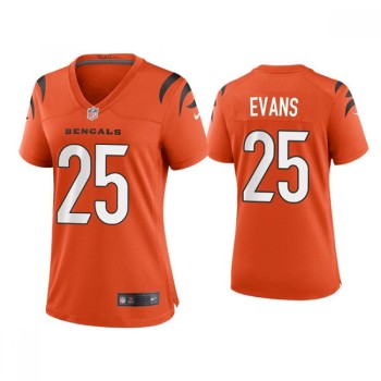 Women's Cincinnati Bengals #25 Chris Evans 2021 New Orange Vapor Limited Stitched Jersey(Run Small) Women's Cincinnati Bengals #25 Chris Evans 2021 New Orange Vapor Limited Stitched Jersey(Run Small)