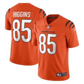 Women's Cincinnati Bengals #85 Tee Higgins 2021 New Orange Vapor Limited Stitched Jersey(Run Small) Women's Cincinnati Bengals #85 Tee Higgins 2021 New Orange Vapor Limited Stitched Jersey(Run Small)