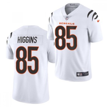 Women's Cincinnati Bengals #85 Tee Higgins 2021 New White Vapor Limited Stitched Jersey(Run Small) Women's Cincinnati Bengals #85 Tee Higgins 2021 New White Vapor Limited Stitched Jersey(Run Small)