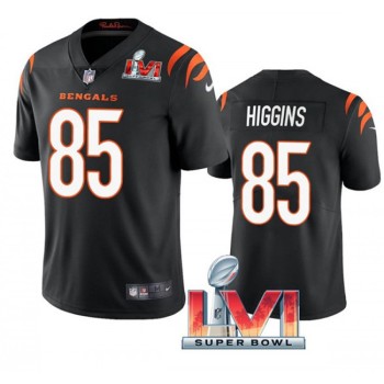Women's Cincinnati Bengals #85 Tee Higgins 2022 Black Super Bowl LVI Vapor Limited Stitched Jersey(Run Small) Women's Cincinnati Bengals #85 Tee Higgins 2022 Black Super Bowl LVI Vapor Limited Stitched Jersey(Run Small)