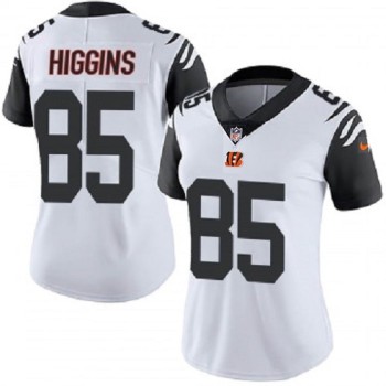 Women's Cincinnati Bengals #85 Tee Higgins White Vapor Stitched Jersey(Run Small) Women's Cincinnati Bengals #85 Tee Higgins White Vapor Stitched Jersey(Run Small)