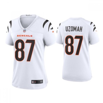 Women's Cincinnati Bengals #87 C.J. Uzomah 2021 New White Vapor Limited Stitched Jersey(Run Small) Women's Cincinnati Bengals #87 C.J. Uzomah 2021 New White Vapor Limited Stitched Jersey(Run Small)