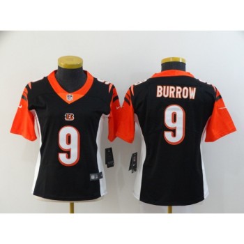 Women's Cincinnati Bengals #9 Joe Burrow Black Vapor Stitched Jersey(Run Small) Women's Cincinnati Bengals #9 Joe Burrow Black Vapor Stitched Jersey(Run Small)