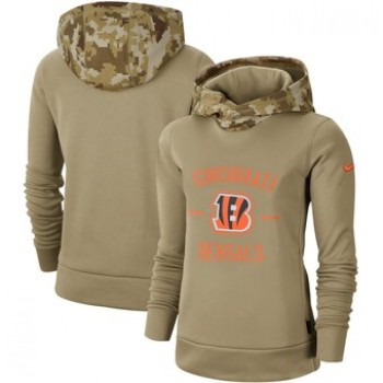 Women's Cincinnati Bengals Khaki 2019 Salute to Service Therma Pullover Hoodie(Run Small) Women's Cincinnati Bengals Khaki 2019 Salute to Service Therma Pullover Hoodie(Run Small)