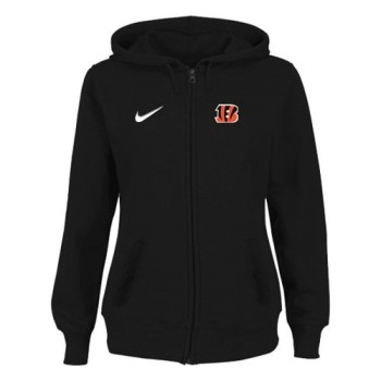 Women's Cincinnati Bengals Stadium Rally Full Zip Hoodie Black Women's Cincinnati Bengals Stadium Rally Full Zip Hoodie Black