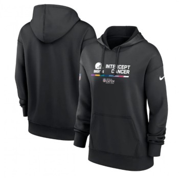 Women's Cleveland Browns 2022 Black NFL Crucial Catch Therma Performance Pullover Hoodie(Run Small)