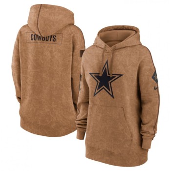 Women's Dallas Cowboys 2023 Brown Salute to Service Pullover Hoodie(Run Small) Women's Dallas Cowboys 2023 Brown Salute to Service Pullover Hoodie(Run Small)