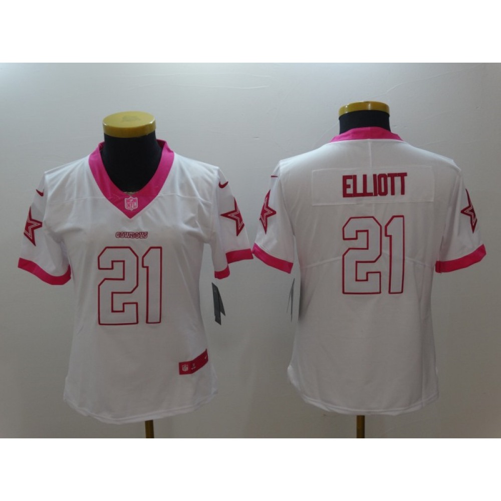 Women's Dallas Cowboys #21 Ezekiel Elliott White Vapor Untouchable Limited Stitched NFL Jersey