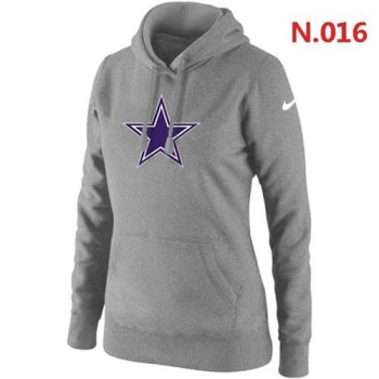Women's Dallas Cowboys Logo Pullover Hoodie Grey Women's Dallas Cowboys Logo Pullover Hoodie Grey