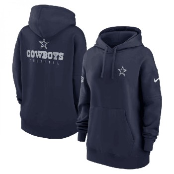 Women's Dallas Cowboys Navy Sideline Club Fleece Pullover Hoodie(Run Small) Women's Dallas Cowboys Navy Sideline Club Fleece Pullover Hoodie(Run Small)