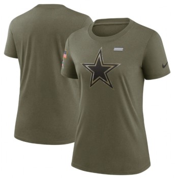 Women's Dallas Cowboys Olive 2021 Salute To Service T-Shirt (Run Small) Women's Dallas Cowboys Olive 2021 Salute To Service T-Shirt (Run Small)