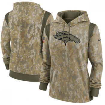 Women's Denver Broncos 2021 Camo Salute To Service Therma Performance Pullover Hoodie(Run Small) Women's Denver Broncos 2021 Camo Salute To Service Therma Performance Pullover Hoodie(Run Small)